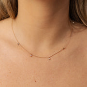 Pendentif diamants naturels ronds 0.30 carat or rose Celestina
